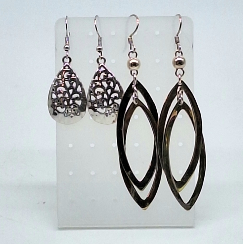 Bundle of‎ 2 Pairs of Sterling Silver Dangle Earrings